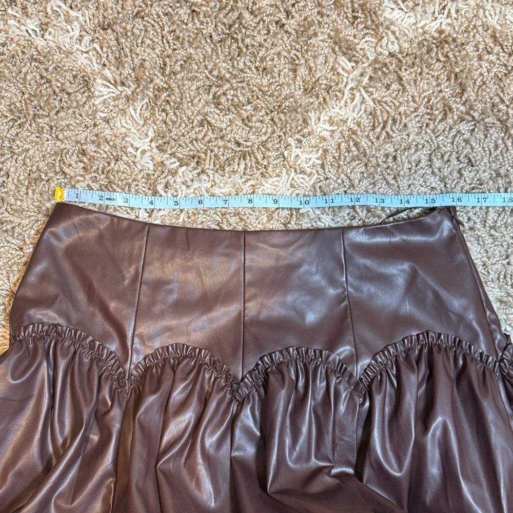 Mare Mare Anthropologie Basque Waist Faux Leather Maxi Skirt size Large - Picture 11 of 15
